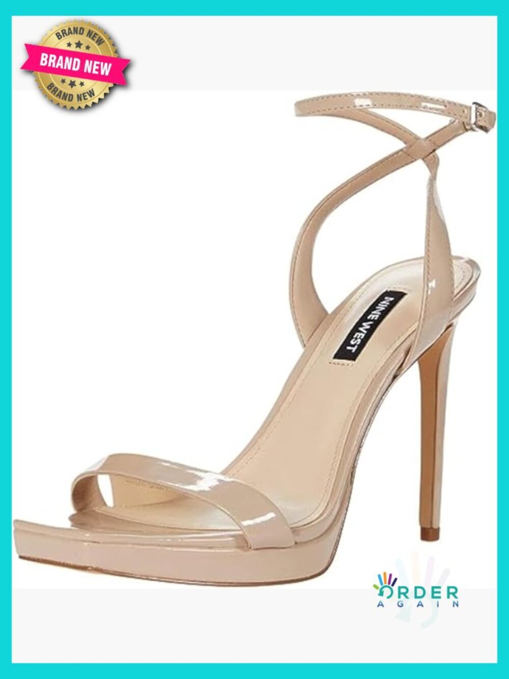 Stiletto Heeled Sandals Platform Square Toe Ankle Strap Buckle Closure